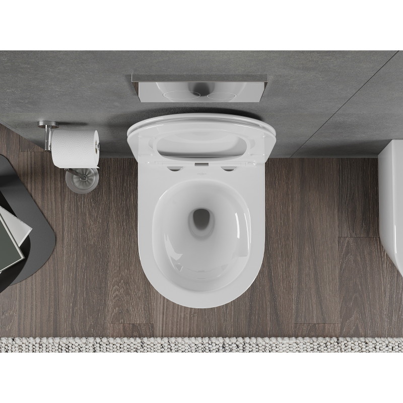 Mexen Rico WC-Schüssel Rimless Tornado mit Slim-Softclose-Sitz, Duroplast, Weiß Hochglanz - 30720400T