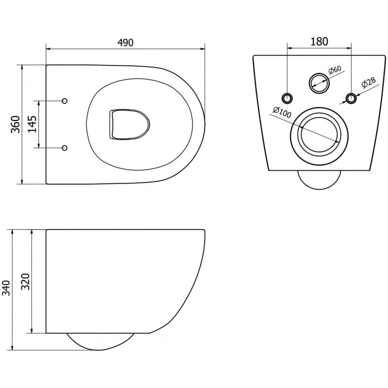 Mexen Lena WC-Schüssel Rimless Tornado mit abnehmbarer Slim-Sitz, Duroplast, weiß glänzend - 30220400T