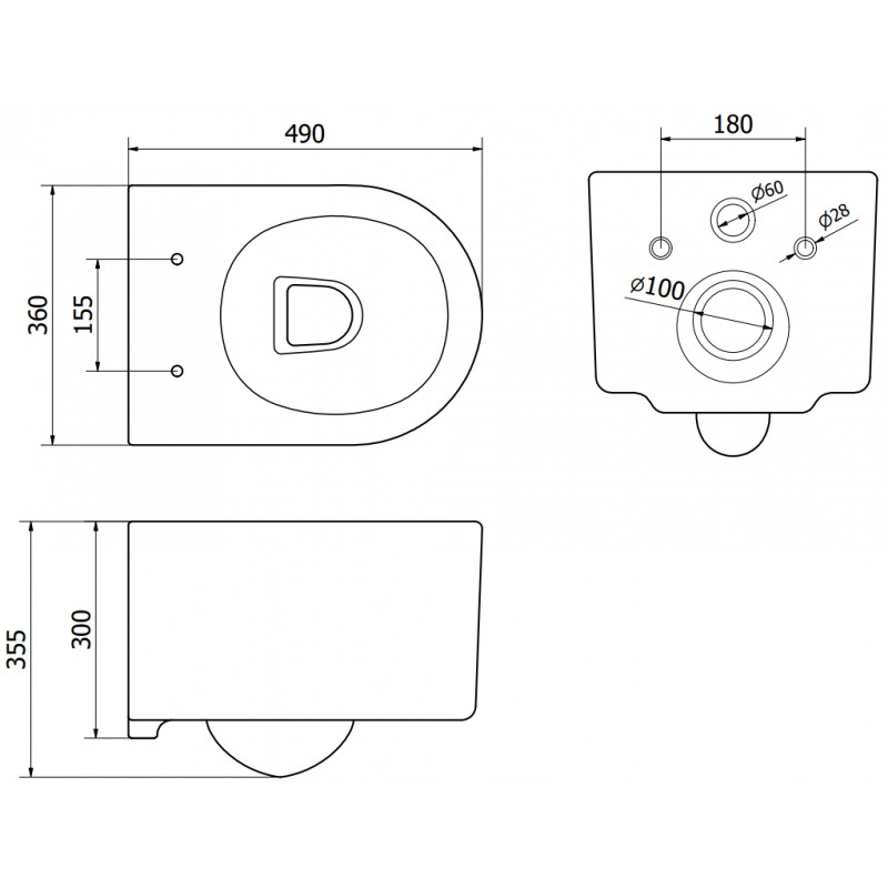 Mexen Sofia WC-Schüssel Rimless Tornado mit soft-close Slim Sitz, Duroplast, weiß glänzend - 30540100T