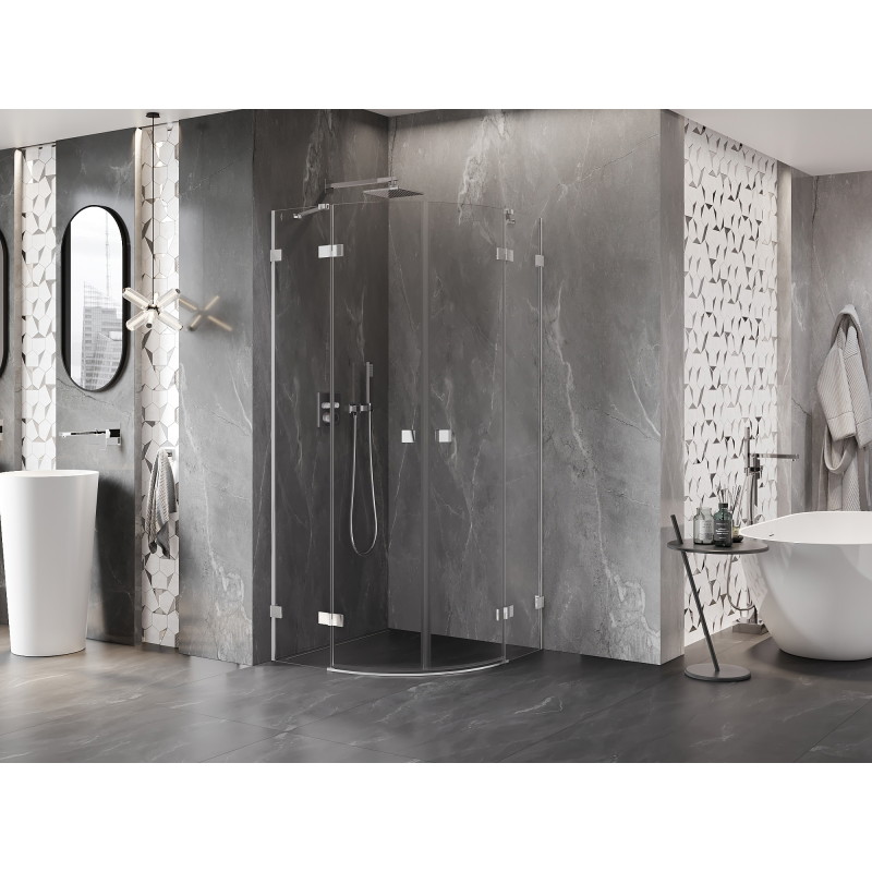 Mexen Lunar Duschkabine halbrund schwenkbar 70 x 70 cm, transparent, Chrom - 833-070L-070P-01-00