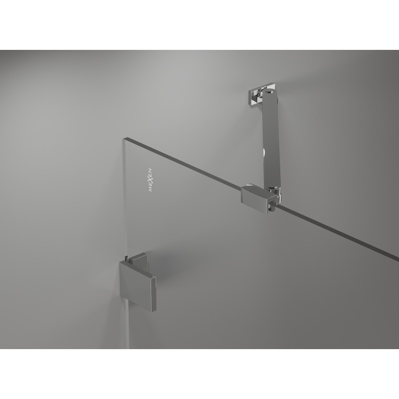Mexen Lunar Duschkabine halbrund, schwenkbar links 80 x 70 cm, transparent, Chrom - 833-080L-070P-01-00