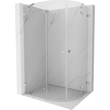 Mexen Lunar Halbkreis-Duschkabine, schwenkbar links, 100 x 80 cm, transparent, Chrom - 833-100L-080P-01-00