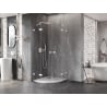 Mexen Lunar halbrunde Duschkabine zum Öffnen 80 x 80 cm, transparent, weiß - 833-080L-080P-20-00