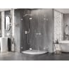 Mexen Lunar halbrunde Duschkabine, schwenkbar, links 100 x 90 cm, transparent, weiß - 833-100L-090P-20-00