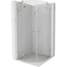 Mexen Lunar Halbrunde Duschkabine, schwenkbar, 70 x 70 cm, transparent, Gold - 833-070L-070P-50-00