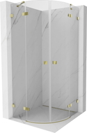 Mexen Lunar Halbrunde Duschkabine, schwenkbar, 70 x 70 cm, transparent, Gold - 833-070L-070P-50-00