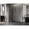 Mexen Lunar Halbrunde Duschkabine, schwenkbar, 70 x 70 cm, transparent, Gold - 833-070L-070P-50-00