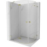 Mexen Lunar Viertelkreis-Duschkabine, schwenkbar, links 90 x 80 cm, transparent, gold - 833-090L-080P-50-00