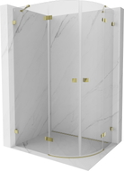 Mexen Lunar Duschkabine halbkreisförmig schwenkbar links 100 x 70 cm, transparent, gold - 833-100L-070P-50-00