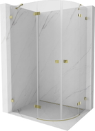 Mexen Lunar halbrunde, schwenkbare Duschkabine links 100 x 80 cm, transparent, gold - 833-100L-080P-50-00