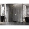 Mexen Lunar halbrunde, schwenkbare Duschkabine links 100 x 80 cm, transparent, gold - 833-100L-080P-50-00