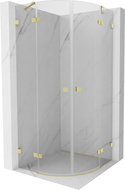 Mexen Lunar Duschkabine Halbkreis Schwingtür 70 x 70 cm, transparent, gebürstetes Gold - 833-070L-070P-55-00