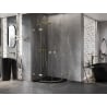 Mexen Lunar Duschkabine halbrund schwenkbar 80 x 80 cm, transparent, gebürstetes Gold - 833-080L-080P-55-00