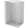 Mexen Lunar Duschkabine halbkreisförmig schwenkbar links 100 x 90 cm, transparent, gebürstet gold - 833-100L-090P-55-00