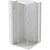 Mexen Lunar Halbkreis-Duschkabine schwenkbar 100 x 100 cm, transparent, gebürstetes Gold - 833-100L-100P-55-00