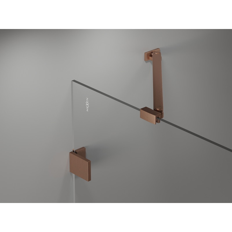 Mexen Lunar Halbkreis-Duschkabine 90 x 90 cm, transparent, gebürstetes Kupfer - 833-090L-090P-65-00