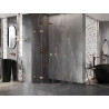Mexen Lunar halbrunde Duschkabine schwenkbar 100 x 100 cm, transparent, gebürstetes Kupfer - 833-100L-100P-65-00