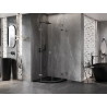 Mexen Lunar Duschkabine halbrund schwenkbar 100 x 100 cm, transparent, gebürstet gun grau - 833-100L-100P-66-00