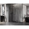 Mexen Lunar, halbkreisförmige, schwenkbare Duschkabine 70 x 70 cm, transparent, schwarz - 833-070L-070P-70-00