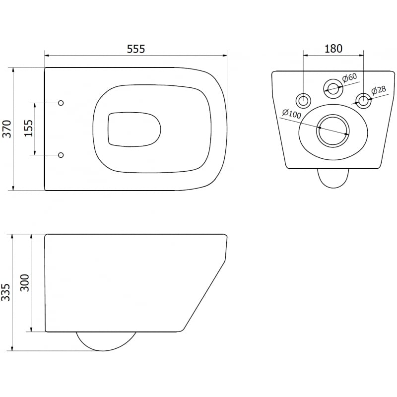 Mexen Riva WC-Schüssel Rimless Tornado, weiß glänzend - 3363XX00T
