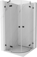 Mexen Lunar Duschkabine halbrund schwenkbar 100 x 100 cm, transparent, schwarz - 833-100L-100P-70-00