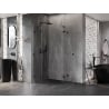 Mexen Lunar Duschkabine halbrund schwenkbar 100 x 100 cm, transparent, schwarz - 833-100L-100P-70-00