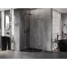 Mexen Lunar Duschkabine Halbrund Schwingtür 70 x 70 cm, transparent, Gun Metal - 833-070L-070P-95-00