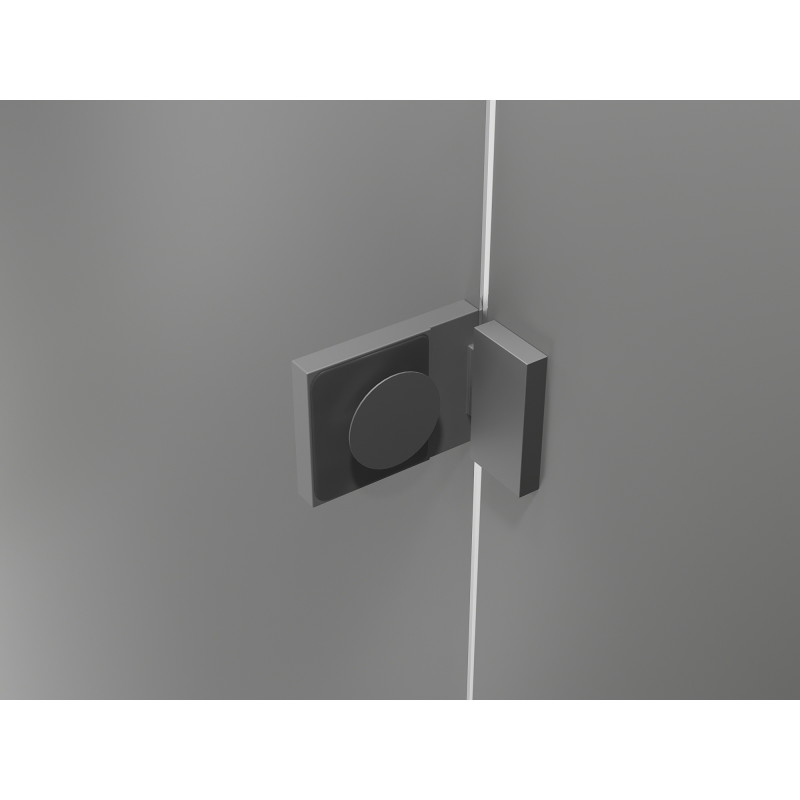 Mexen Lunar, halbkreisförmige Duschkabine, schwenkbar, 90 x 90 cm, transparent, Gunmetal - 833-090L-090P-95-00