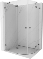 Mexen Lunar Duschkabine halbkreisförmig, schwenkbar, links 100 x 70 cm, transparent, Gun Metal - 833-100L-070P-95-00