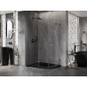 Mexen Lunar Halbkreis-Duschkabine schwenkbar links 100 x 80 cm, transparent, Gun Metal - 833-100L-080P-95-00