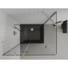 Mexen Roma Duschkabine schwenkbar 120 x 90 cm, transparent, Chrom + Duschwanne Flat, schwarz - 854-120-090-01-00-4070