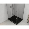 Mexen Roma Duschkabine schwenkbar 120 x 90 cm, transparent, Chrom + Duschwanne Flat, schwarz - 854-120-090-01-00-4070