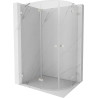 Mexen Lunar Duschkabine, halbrund, drehbar, links 80 x 70 cm, transparent, gebürstetes Nickel - 833-080L-070P-97-00