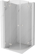 Mexen Lunar Eckdusche halbkreisförmig, schwenkbar 90 x 90 cm, transparent, gebürsteter Nickel - 833-090L-090P-97-00