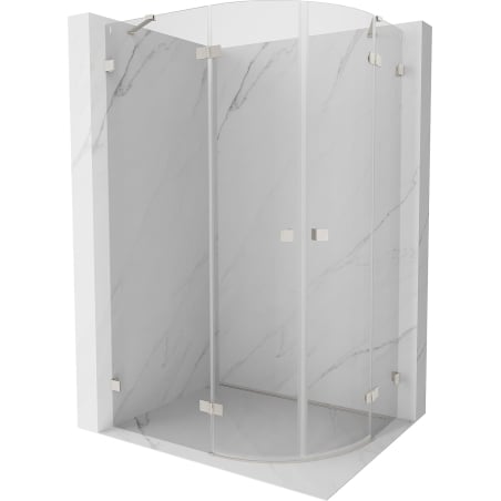 Mexen Lunar Duschkabine halbrund schwenkbar links 100 x 90 cm, transparent, gebürsteter Nickel - 833-100L-090P-97-00