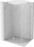 Mexen Lunar Duschkabine halbrund schwenkbar links 100 x 90 cm, transparent, gebürsteter Nickel - 833-100L-090P-97-00