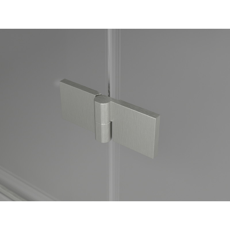 Mexen Lunar Duschkabine halbrund schwenkbar 100 x 100 cm, transparent, gebürsteter Nickel - 833-100L-100P-97-00
