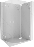 Mexen Lunar Halbkreis-Duschkabine mit rechter Pendeltür 90 x 80 cm, transparent, weiß - 833-090P-080L-20-00