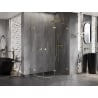 Mexen Lunar Duschkabine halbrund schwenkbar rechts 90 x 80 cm, transparent, Gold - 833-090P-080L-50-00