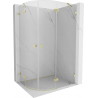 Mexen Lunar Duschkabine Halbkreis schwenkbar rechts 90 x 80 cm, transparent, gebürstetes Gold - 833-090P-080L-55-00