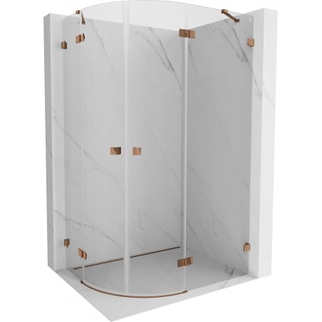 Mexen Lunar Halbkreis-Duschkabine rechts schwenkbar 80 x 70 cm, transparent, Roségold - 833-080P-070L-60-00