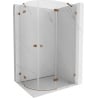 Mexen Lunar Duschkabine halbrund schwenkbar rechts 90 x 80 cm, transparent, Roségold - 833-090P-080L-60-00