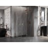 Mexen Lunar halbrunde Duschkabine, schwenkbar, rechts, 100 x 90 cm, transparent, Roségold - 833-100P-090L-60-00