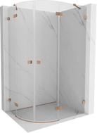 Mexen Lunar Duschkabine halbkreisförmig, schwenkbar, rechts 80 x 70 cm, transparent, gebürstetes Kupfer - 833-080P-070L-65-00