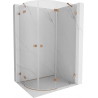 Mexen Lunar Duschkabine halbkreisförmig schwenkbar rechts 90 x 70 cm, transparent, gebürstetes Kupfer - 833-090P-070L-65-00