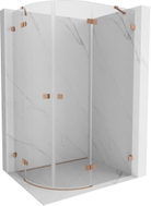 Mexen Lunar Duschkabine halbkreisförmig schwenkbar rechts 90 x 70 cm, transparent, gebürstetes Kupfer - 833-090P-070L-65-00