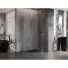 Mexen Lunar Duschkabine halbrund schwenkbar rechts 90 x 80 cm, transparent, gebürstetes Kupfer - 833-090P-080L-65-00