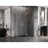 Mexen Lunar Duschkabine, halbkreisförmig, schwenkbar, rechts 100 x 90 cm, transparent, gebürstetes Kupfer - 833-100P-090L-65-00