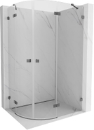 Mexen Lunar halbrunde Duschkabine mit Rechtsanschlag 90 x 70 cm, transparent, gebürstetes Gun Gray - 833-090P-070L-66-00