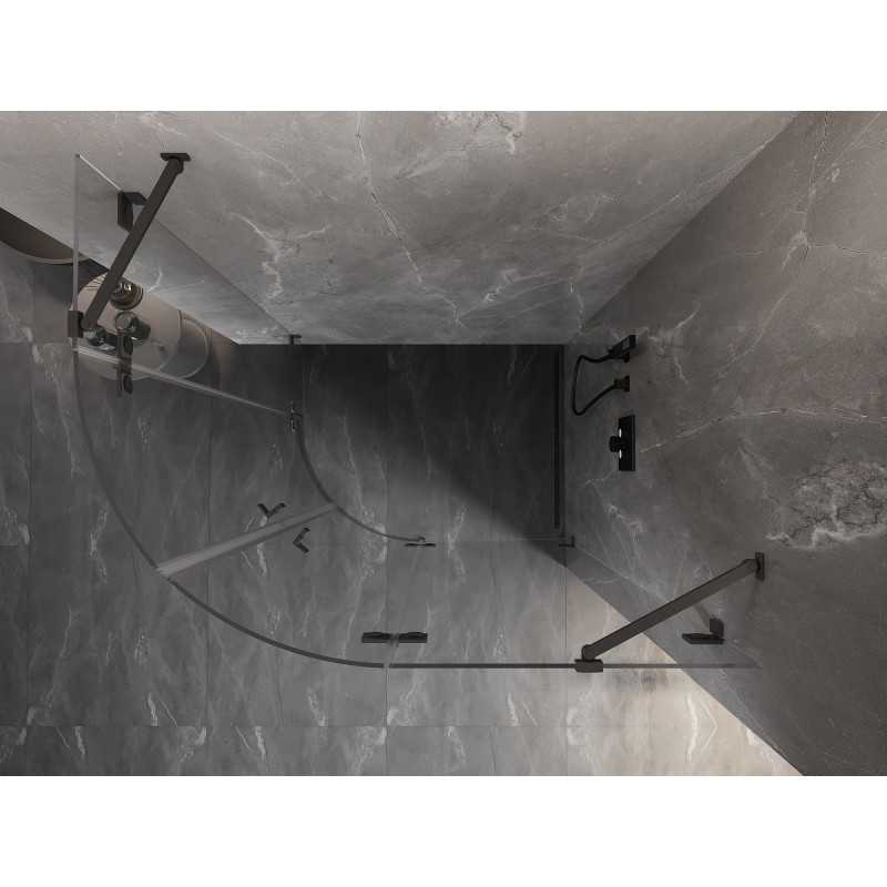 Mexen Lunar Eckduschkabine rechts öffnend 100 x 90 cm, transparent, Gunmetal - 833-100P-090L-95-00